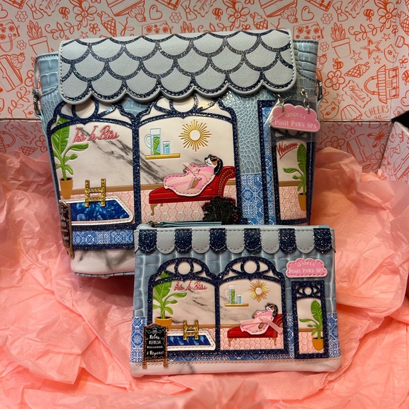 Vendula London Posh Paws Spa Flap crossbody and zipper wallet - Picture 8 of 16